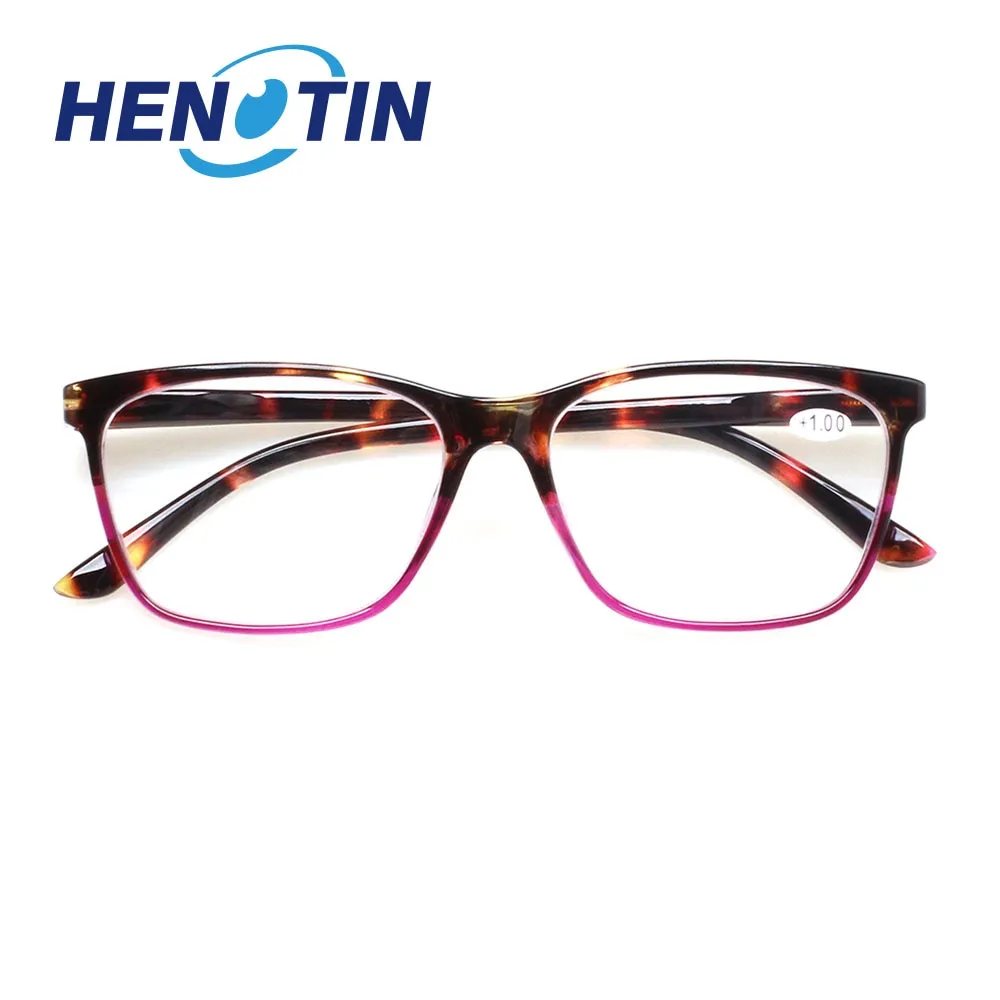 Henotin Unisex Full Rim Rectangular Tr 90 Alloy Reading Glasses 4459