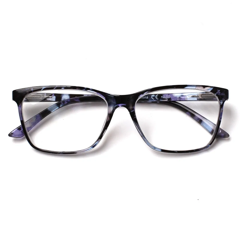 Henotin Unisex Full Rim Rectangular Tr 90 Alloy Reading Glasses 4459