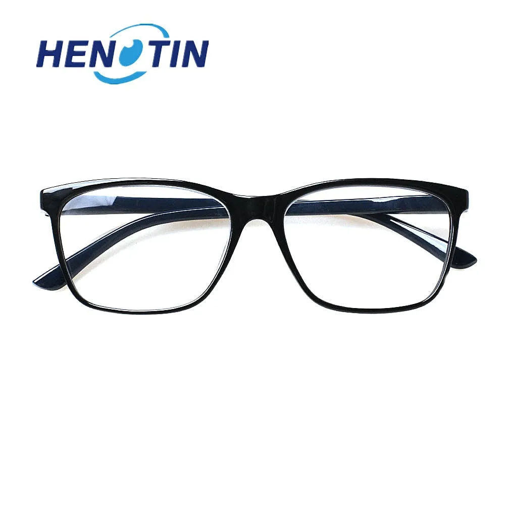 Henotin Unisex Full Rim Rectangular Tr 90 Alloy Reading Glasses 4459