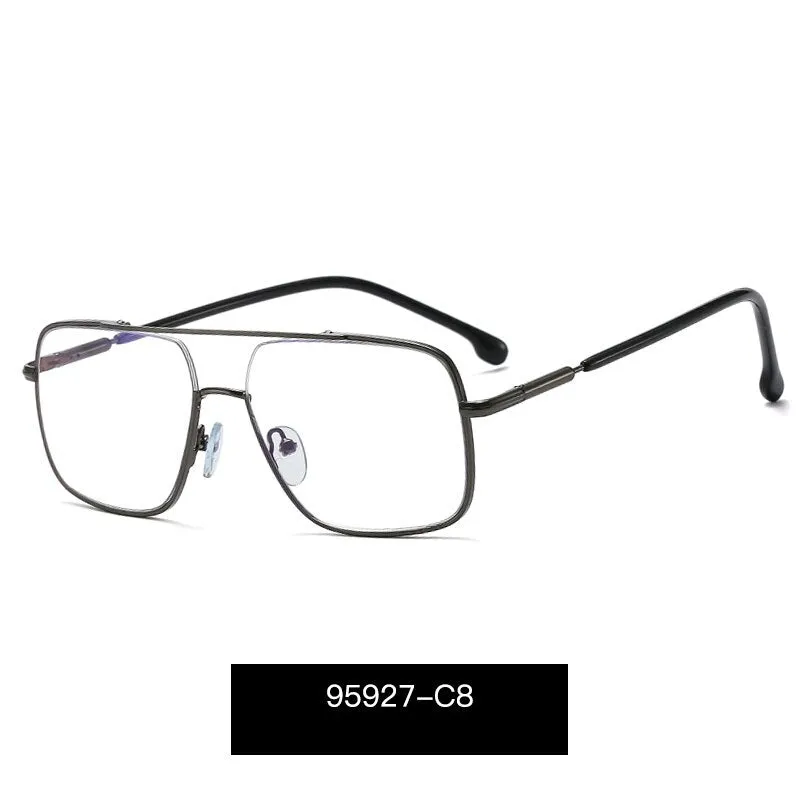 Hotony Women's Full Rim Square Double Bridge Tr 90 Alloy Eyeglasses 95927