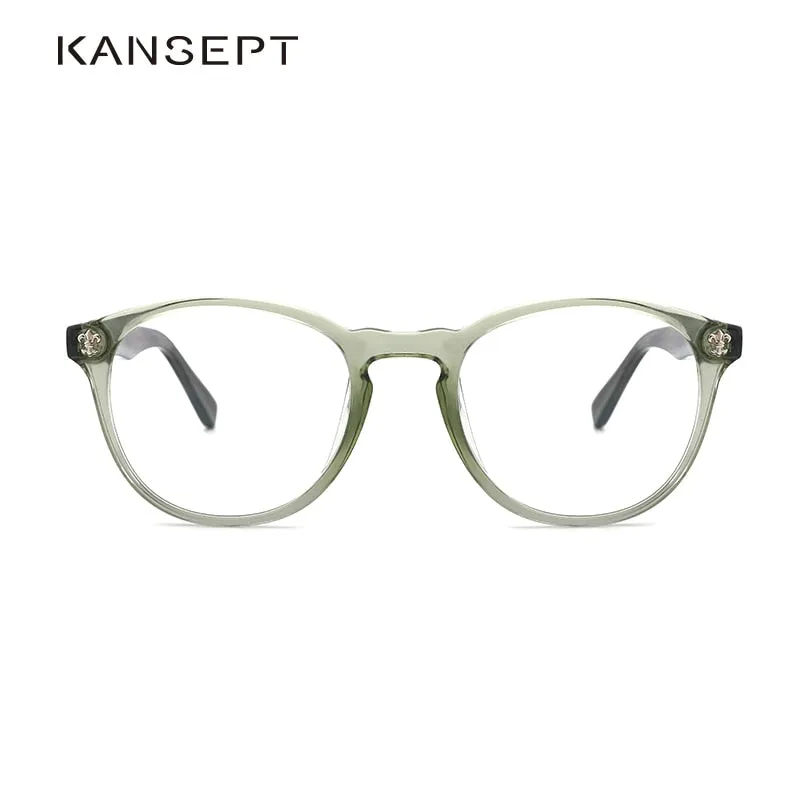 Kansept Women's Full Rim Round Injection Acetate Frame Eyeglasses Fg6003