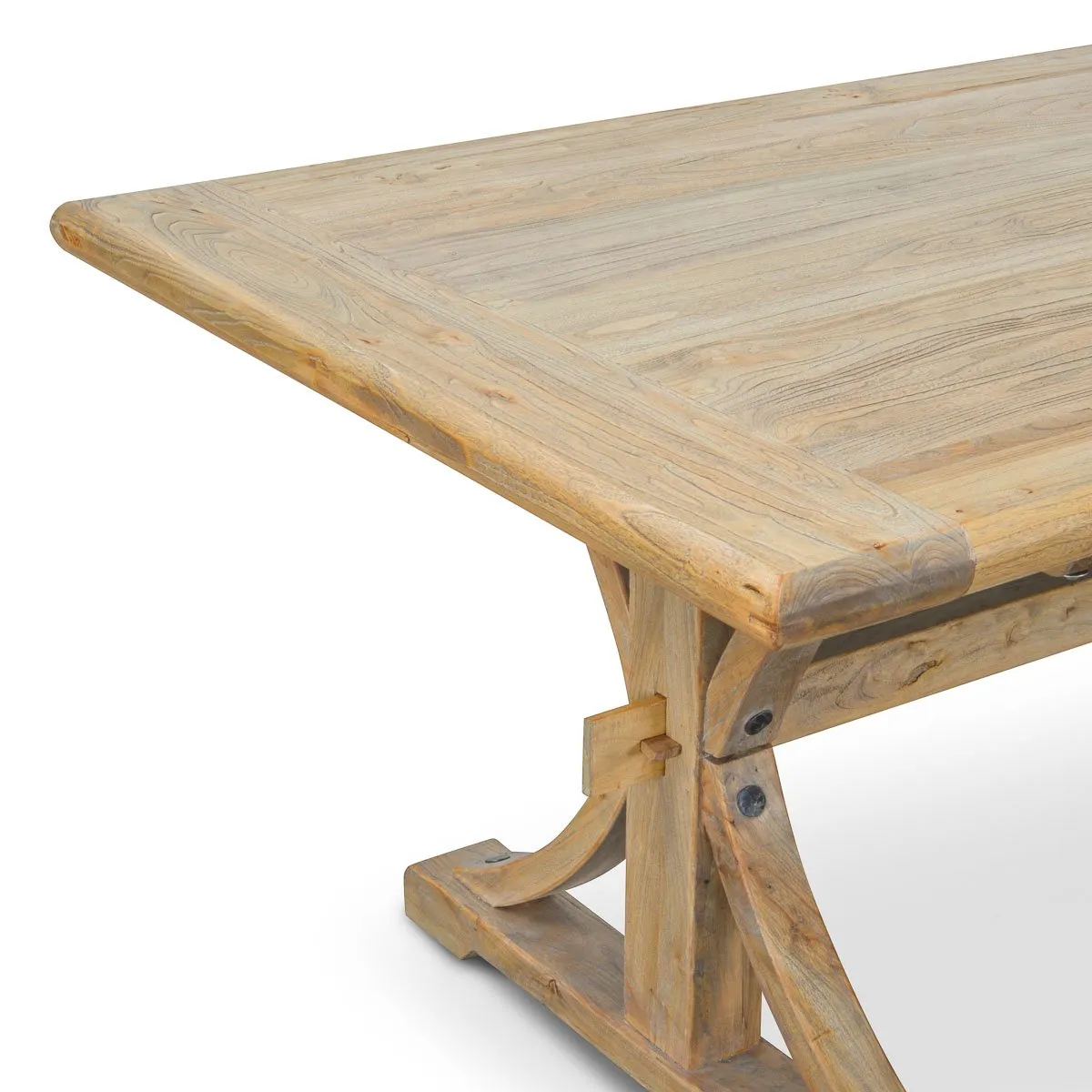 Marcus Reclaimed Elm Wood Dining Table 2M - Natural