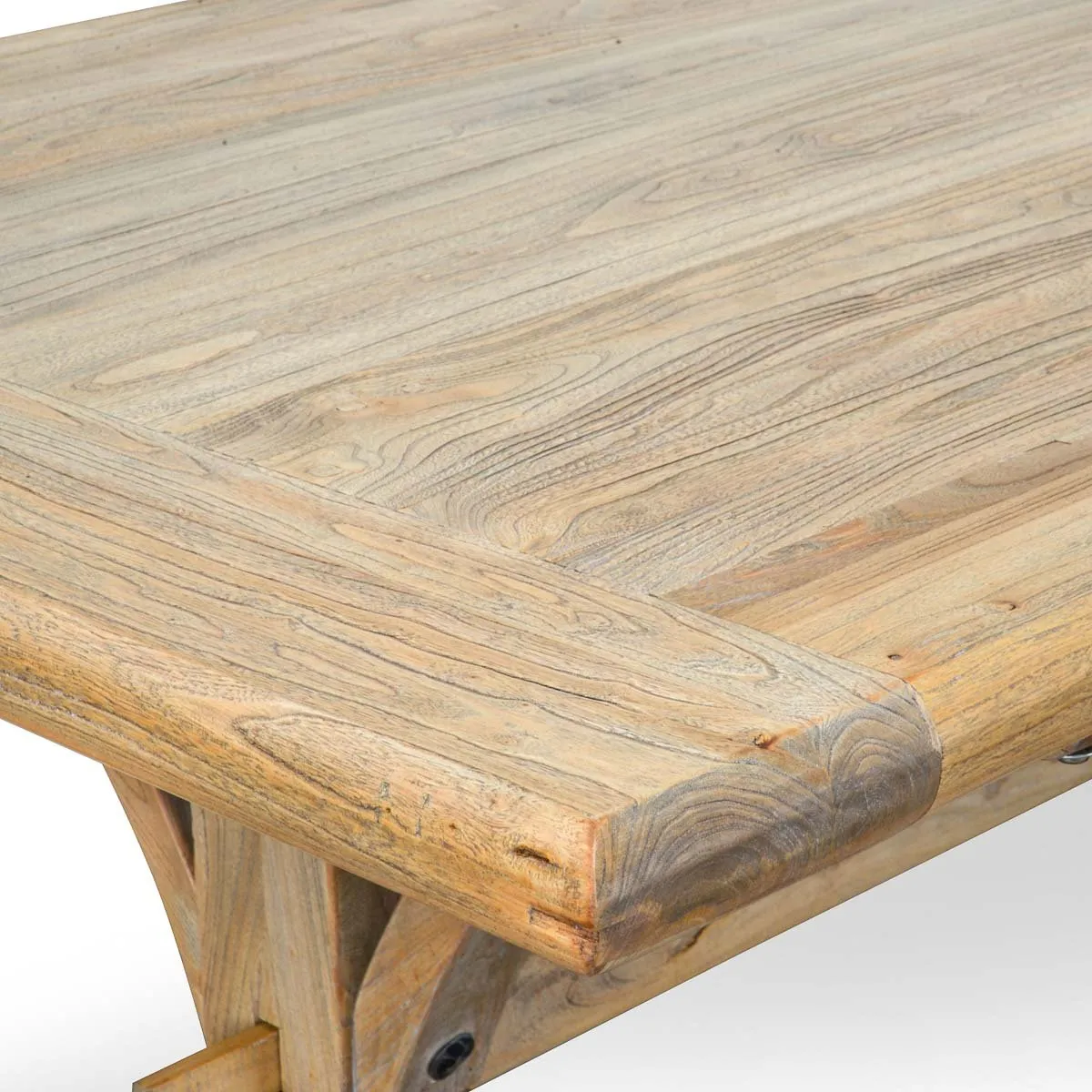 Marcus Reclaimed Elm Wood Dining Table 2M - Natural