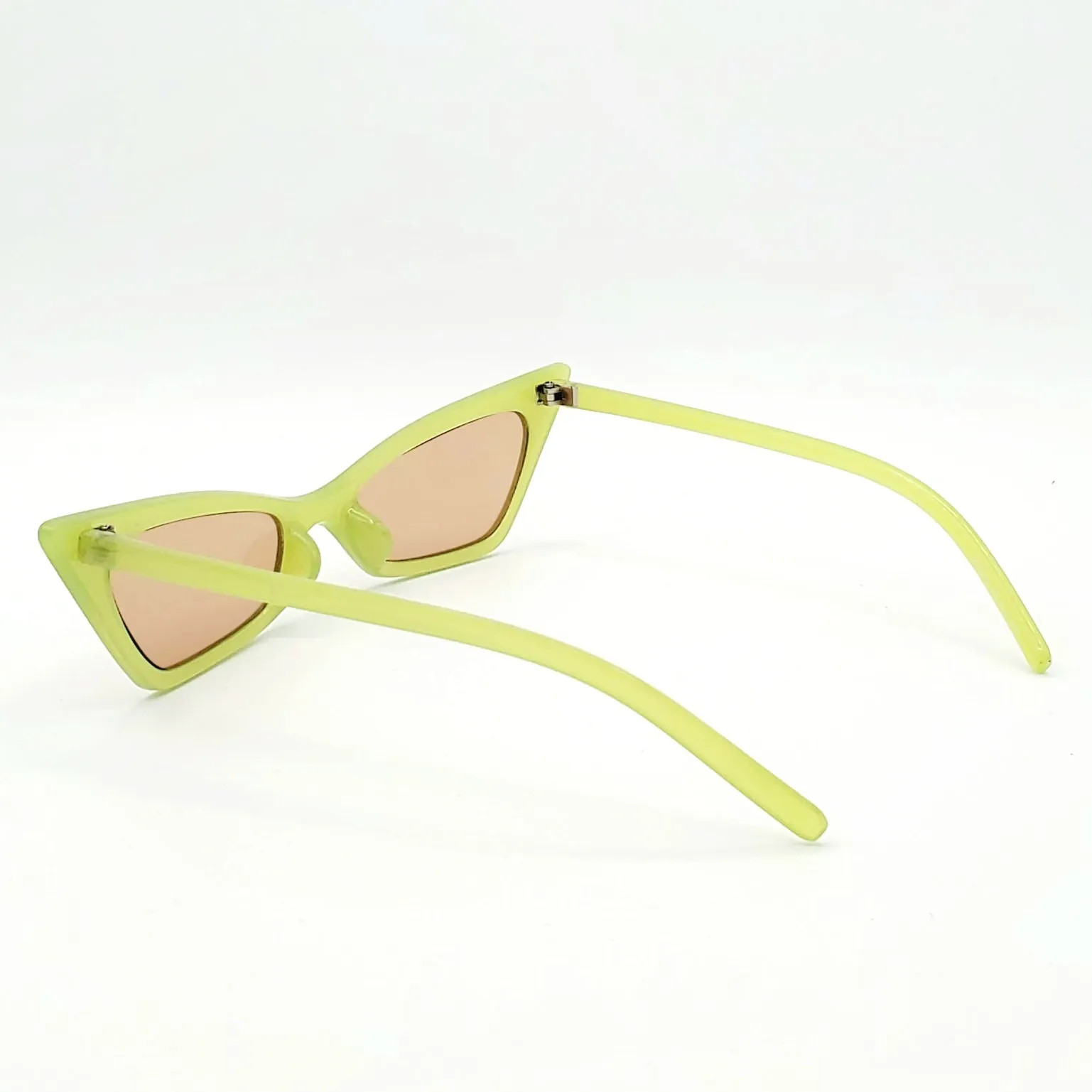 Narrow Geometric Cat Eye Sunglasses - Green