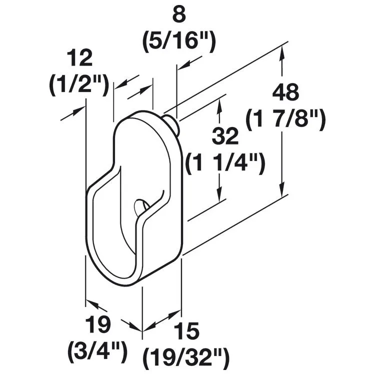 Oval Closet Rod Flange - Black