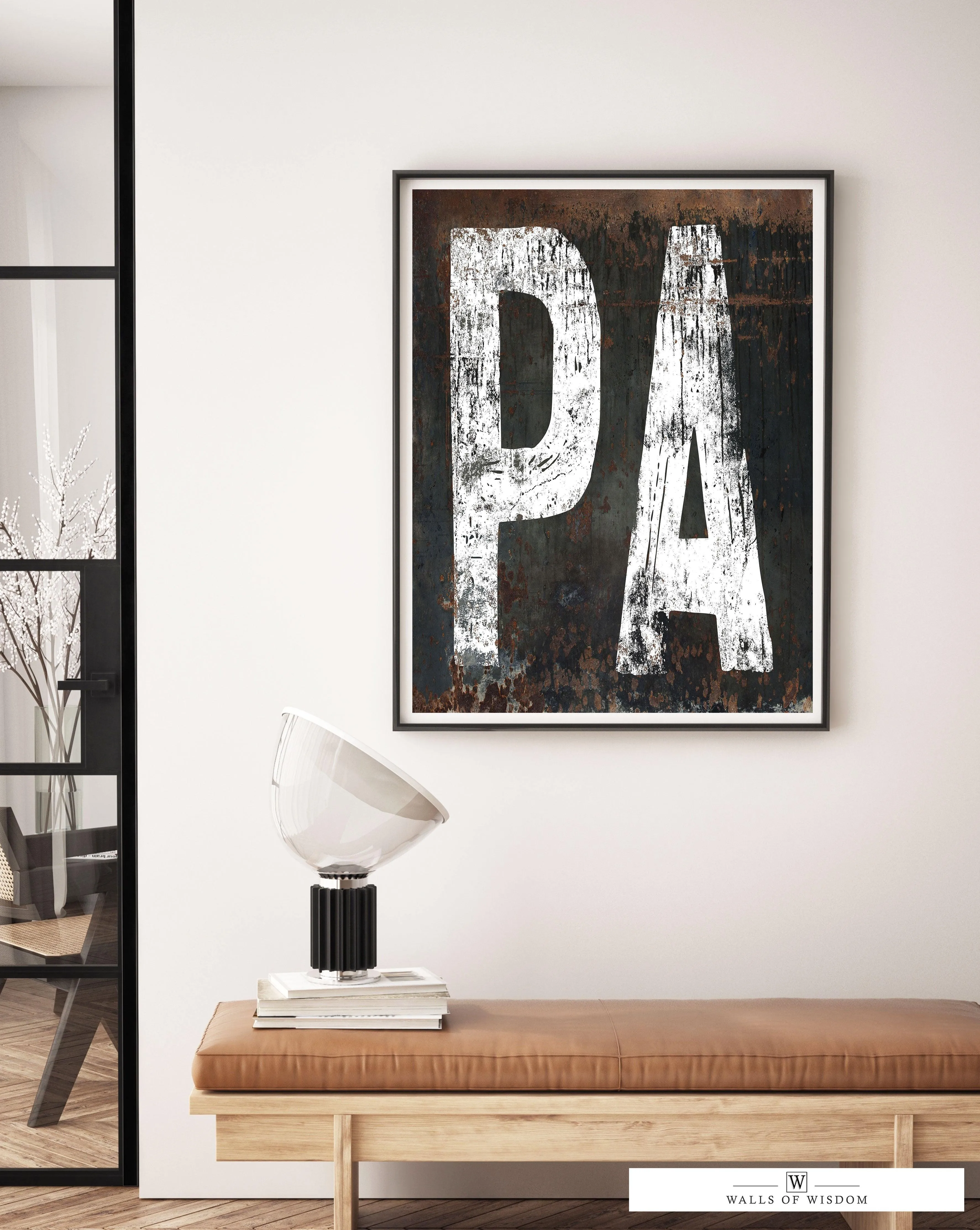 Pennsylvania Home State Typographic Western Poster  - PA State Sign Southwest Print Wall Art