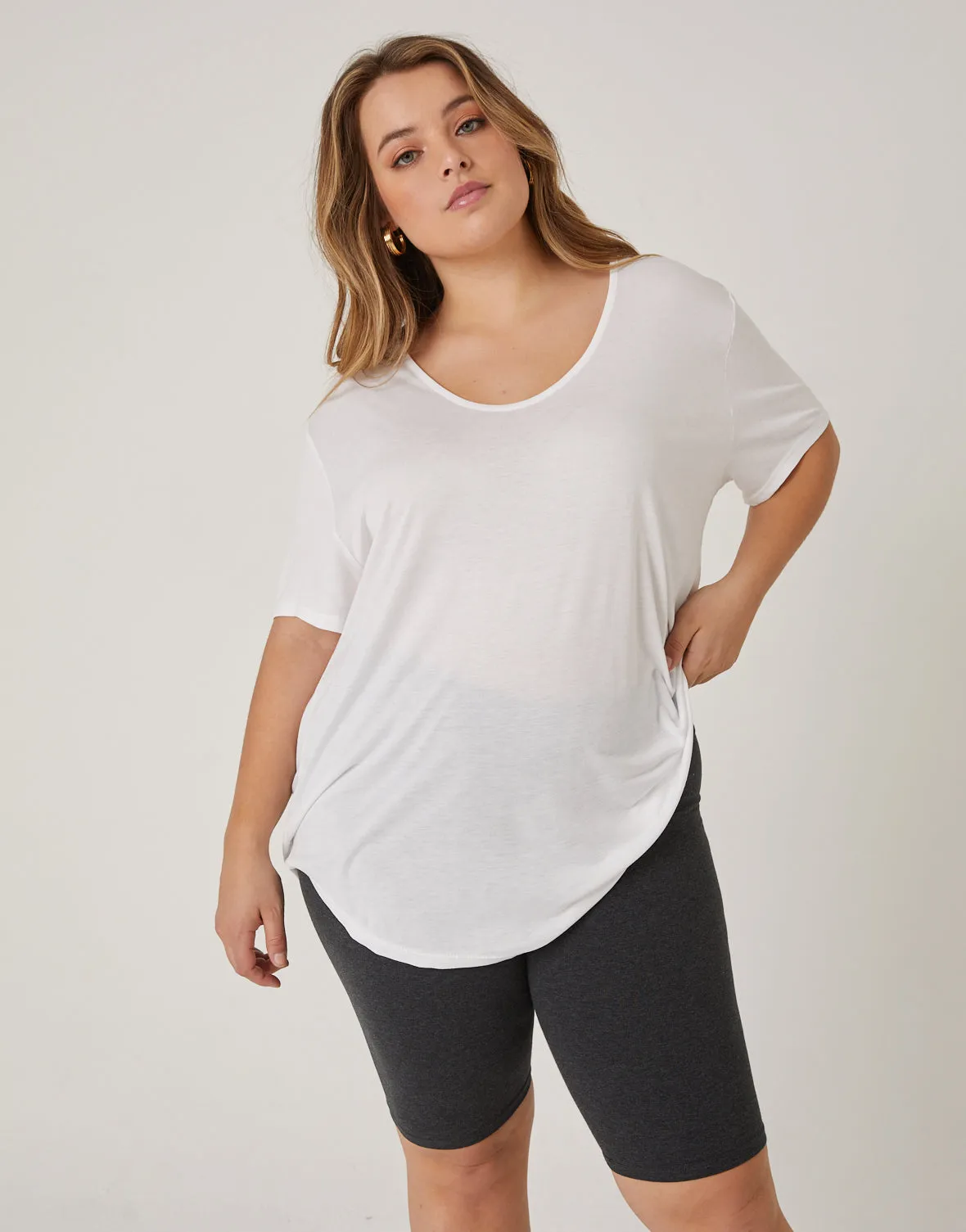 Plus Size Anytime Simple Knot Tee