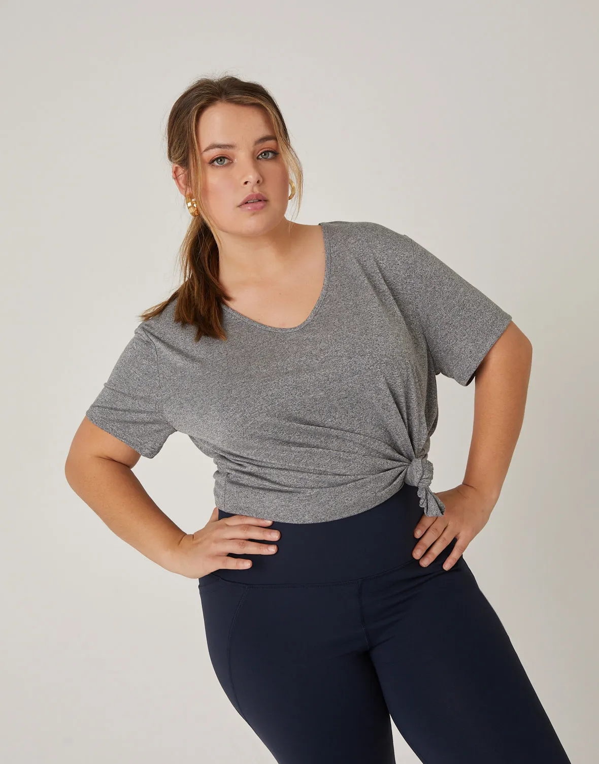 Plus Size Anytime Simple Knot Tee