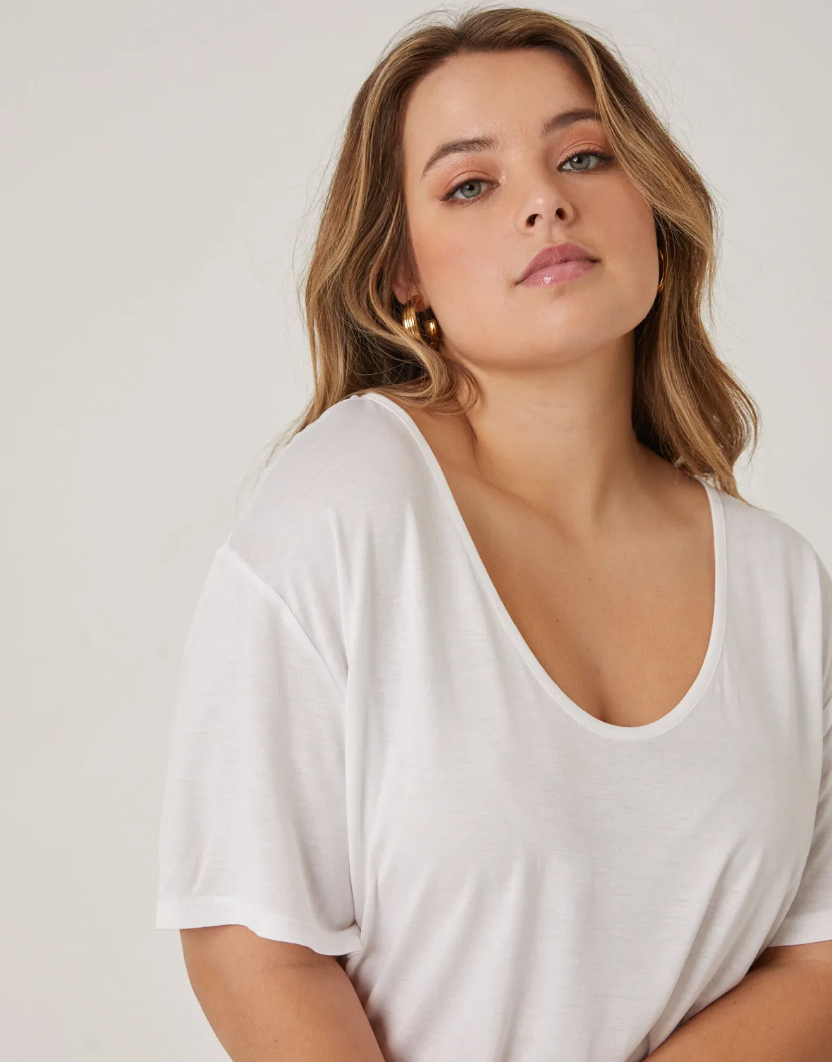 Plus Size Anytime Simple Knot Tee