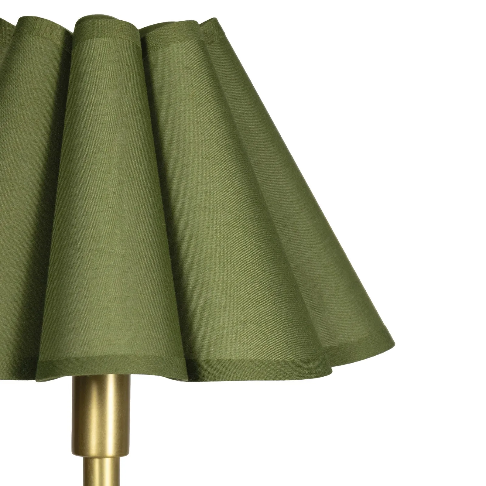 Polly Buffet Lamp (Natural Brass with Green Scalloped Shade)