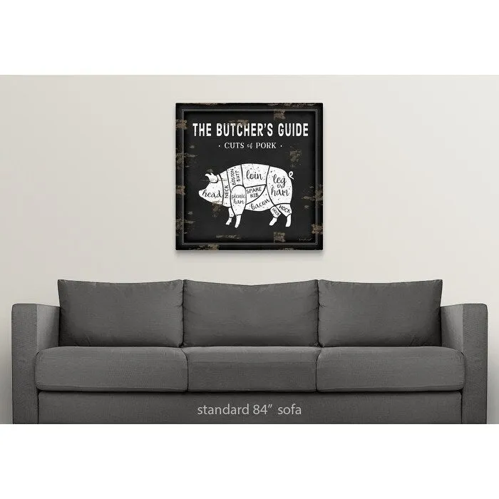 "Butcher's Guide Pig" Canvas Wall Art