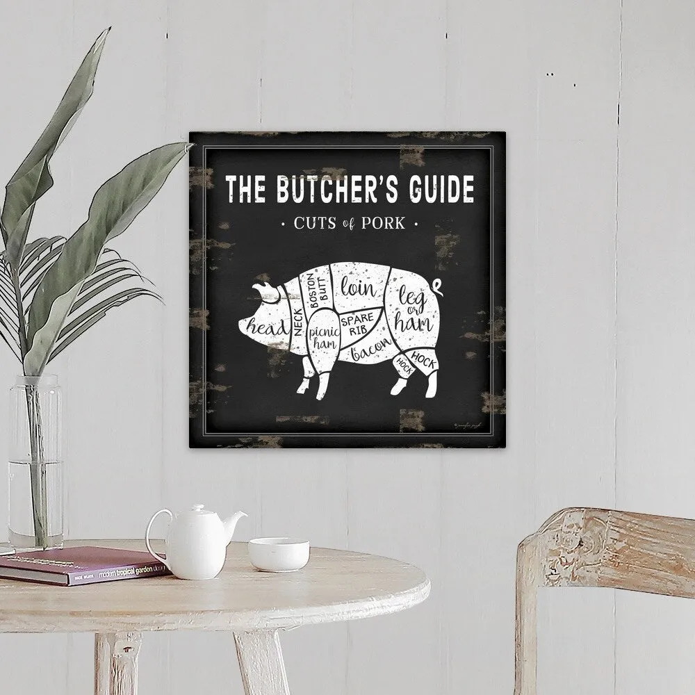 "Butcher's Guide Pig" Canvas Wall Art