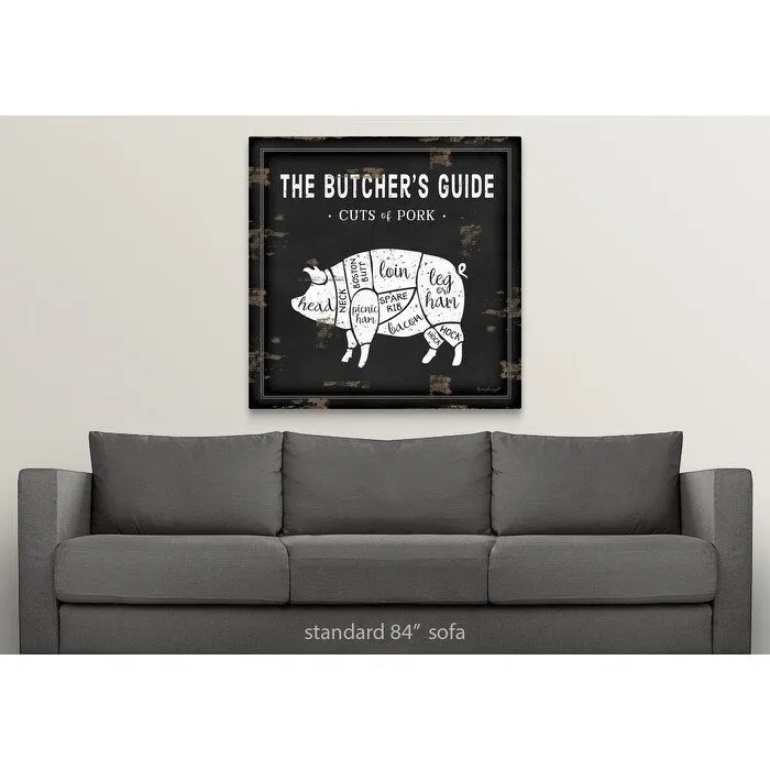 "Butcher's Guide Pig" Canvas Wall Art