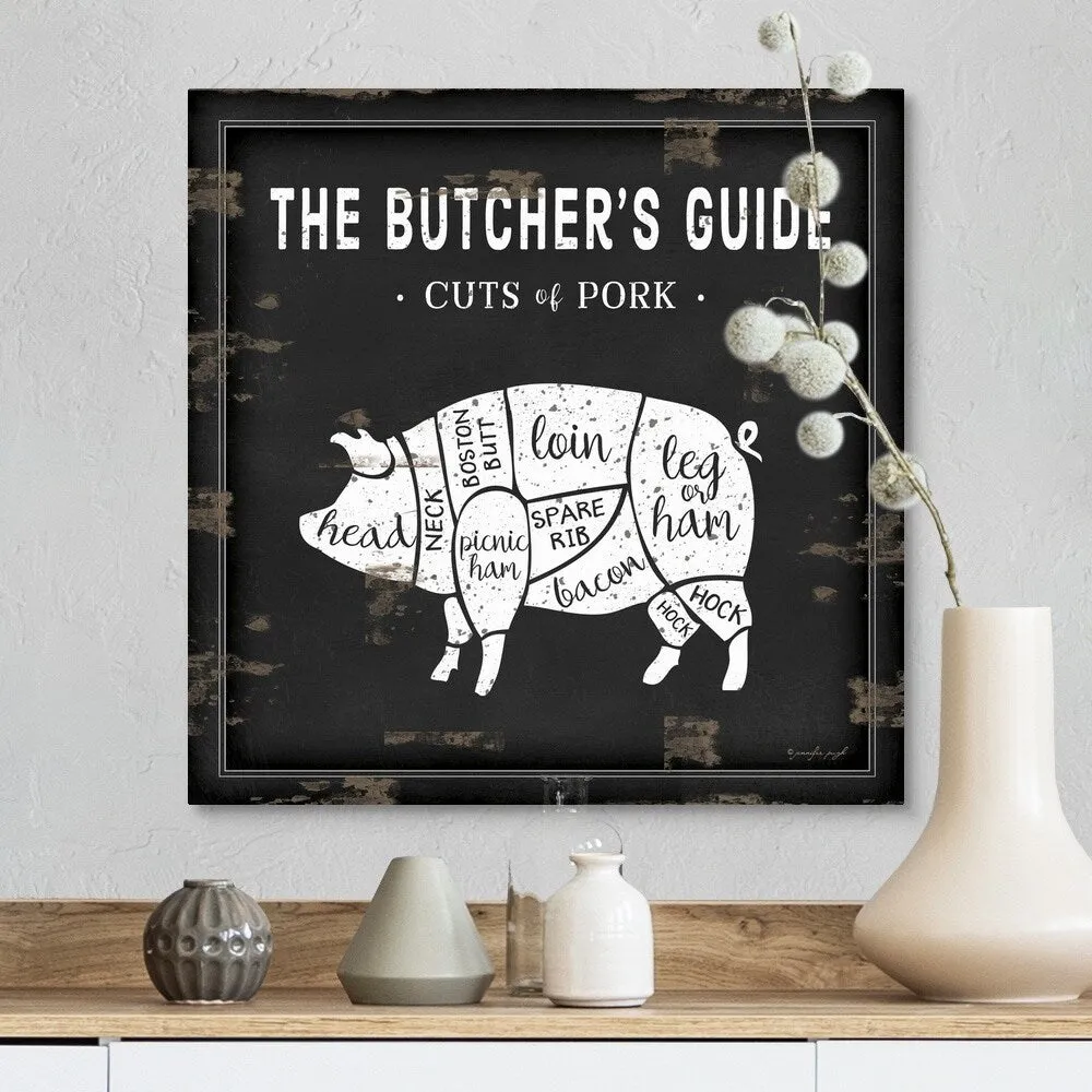 "Butcher's Guide Pig" Canvas Wall Art