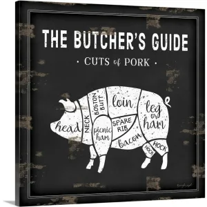 "Butcher's Guide Pig" Canvas Wall Art