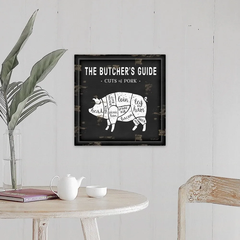 "Butcher's Guide Pig" Canvas Wall Art