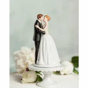 "Romance" Kissing Couple Wedding Cake Topper