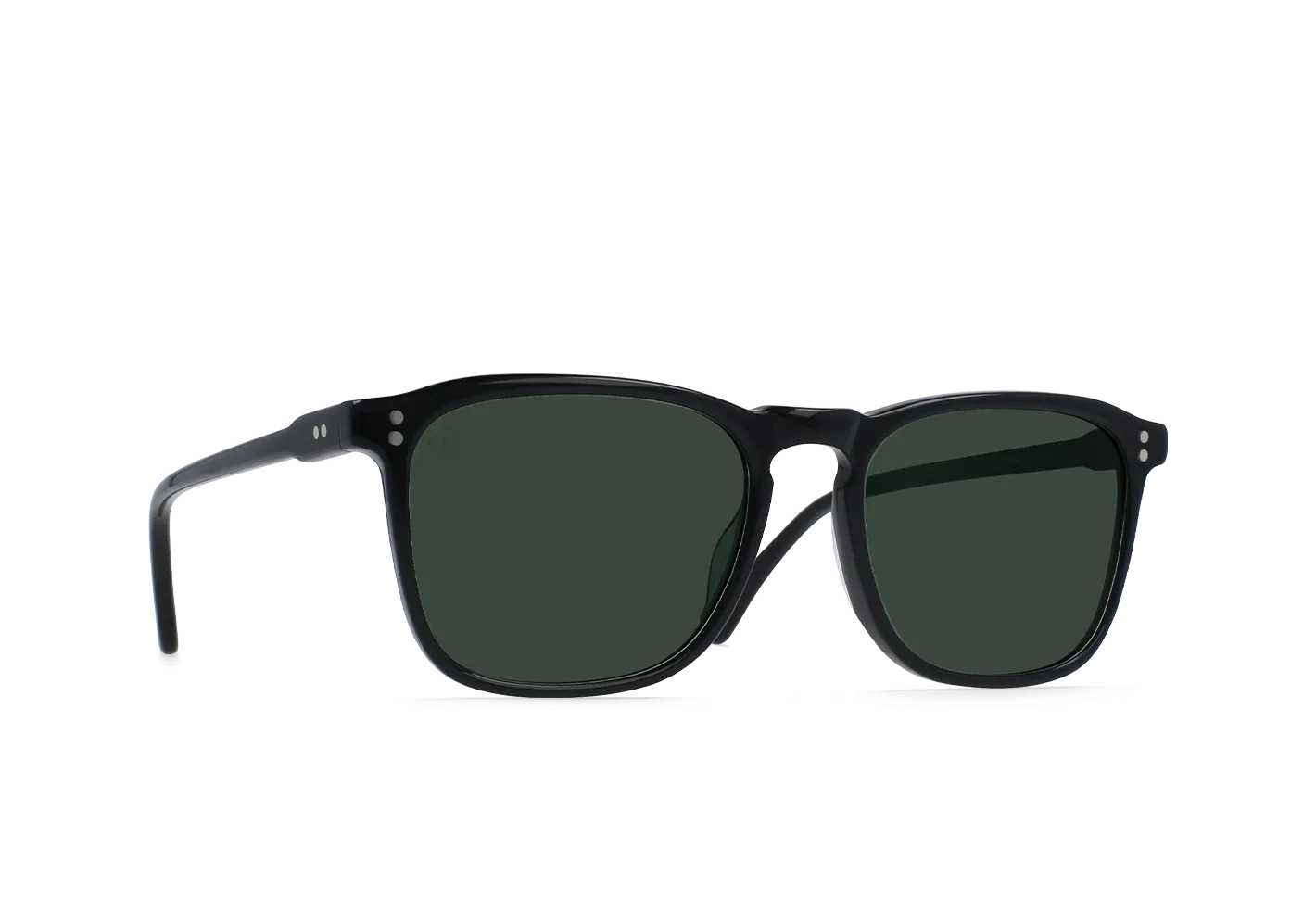 Raen Wiley Mens Square Sunglasses - Crystal Black/Green Polarized