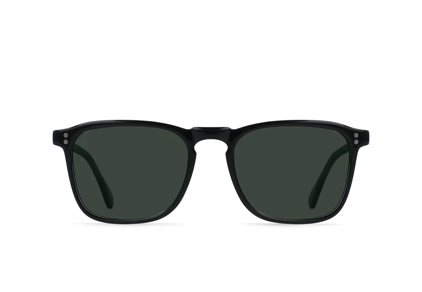 Raen Wiley Mens Square Sunglasses - Crystal Black/Green Polarized