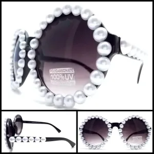 Retro Round Pearl Sunglasses