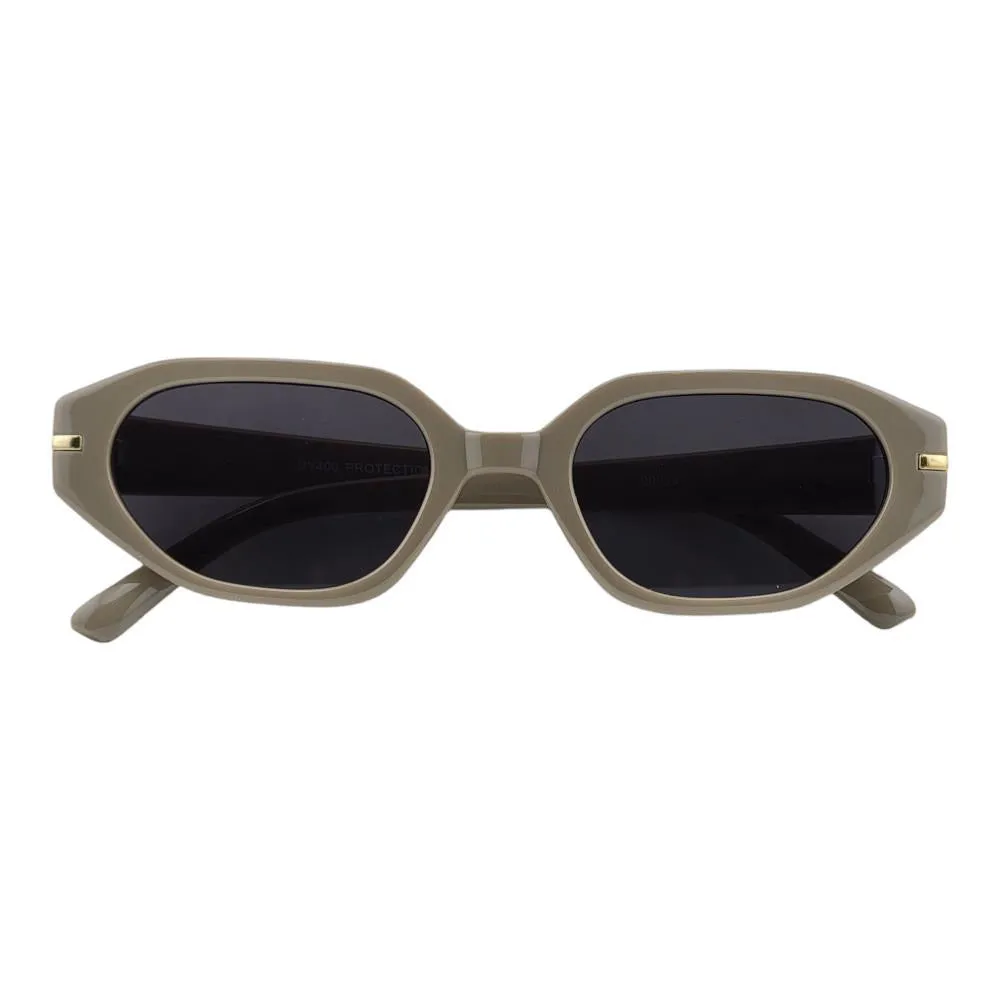 Slim Angular Gold Accent Vintage Sunglasses