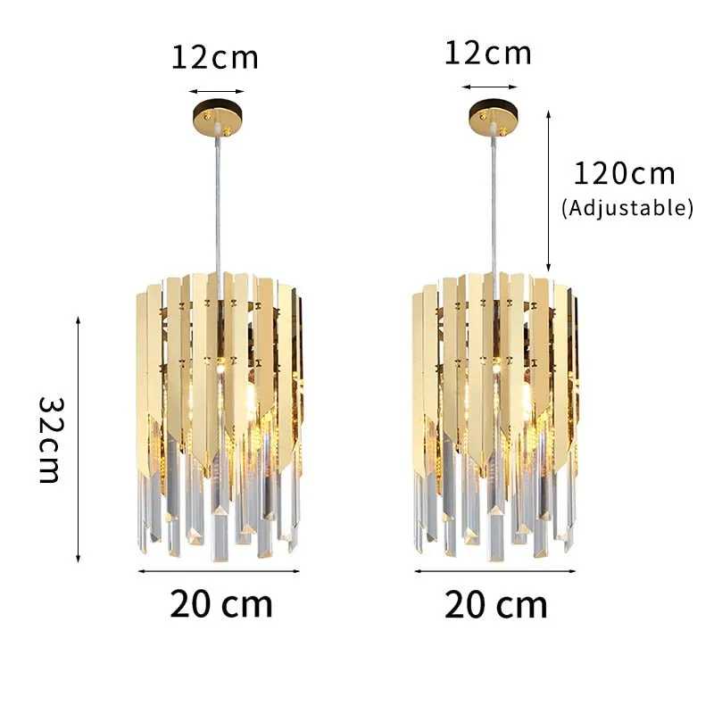 Small Round k9 Crystal Modern Led Chandelier for Living Room Kitchen Dining Room Bedroom Bedside