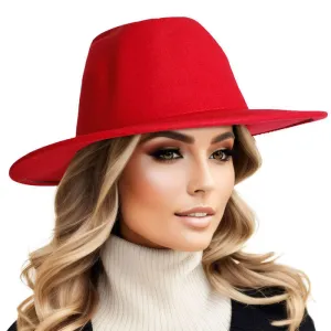 Solid Red Fedora Hat