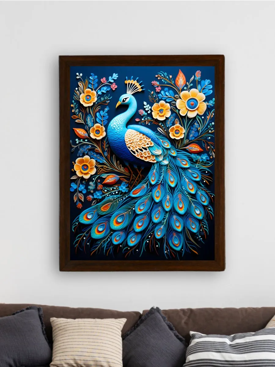 Sowpeace Serenity: Handcrafted Peacock Blooms Tranquility – Premium Canvas Art for Elegant and Peaceful Home Decor