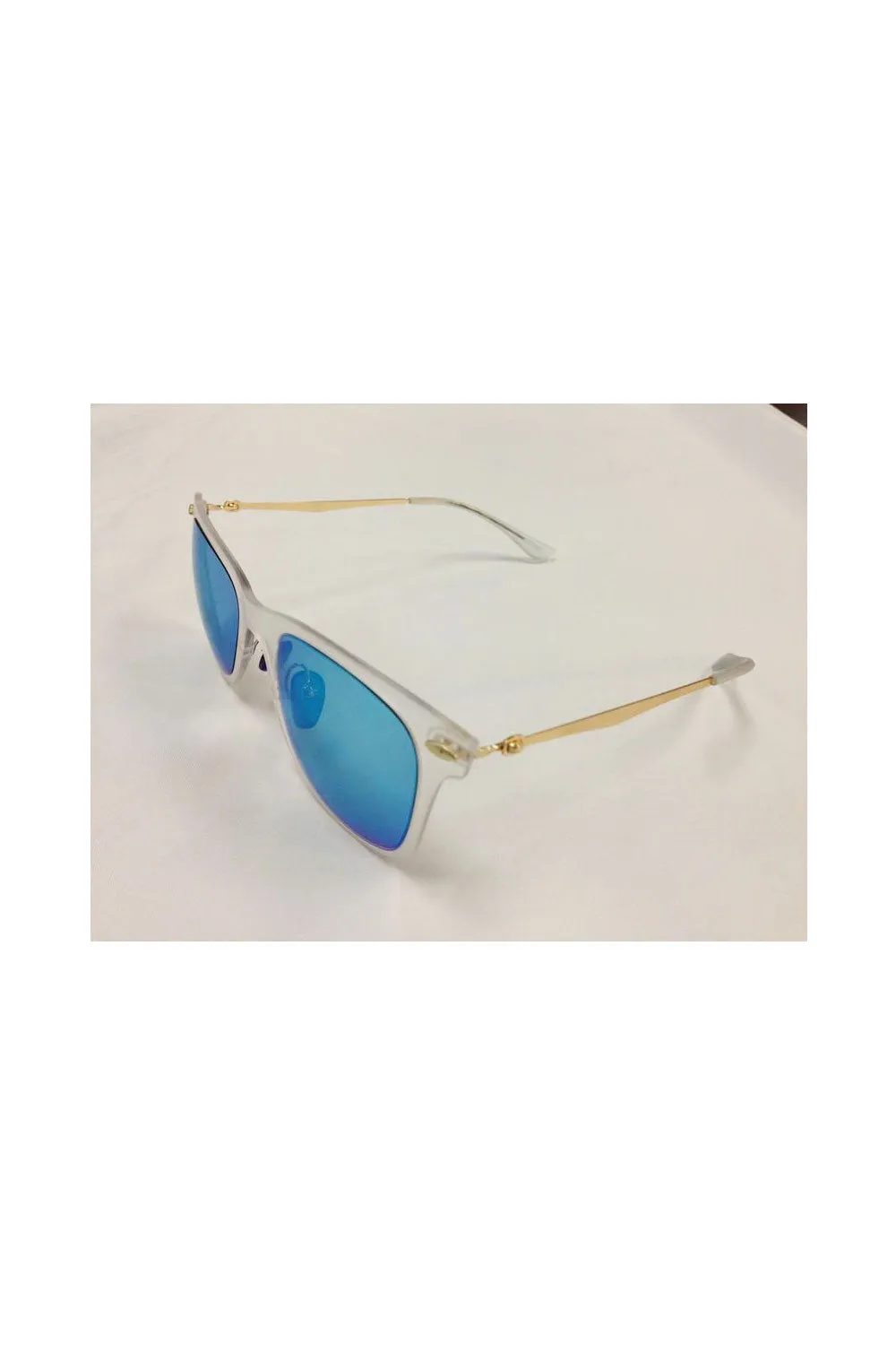 Square double tinted light frame sunglasses