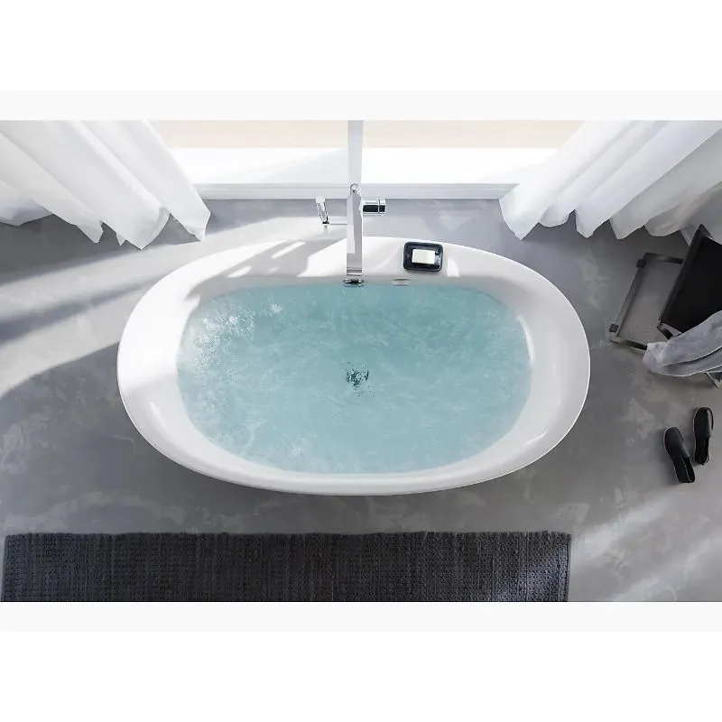 Sunstruck 65.81" x 36" x 24.5" Freestanding Jetted Heated Surface Bathtub in White