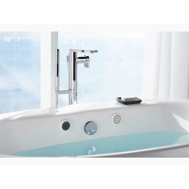 Sunstruck 65.81" x 36" x 24.5" Freestanding Jetted Heated Surface Bathtub in White