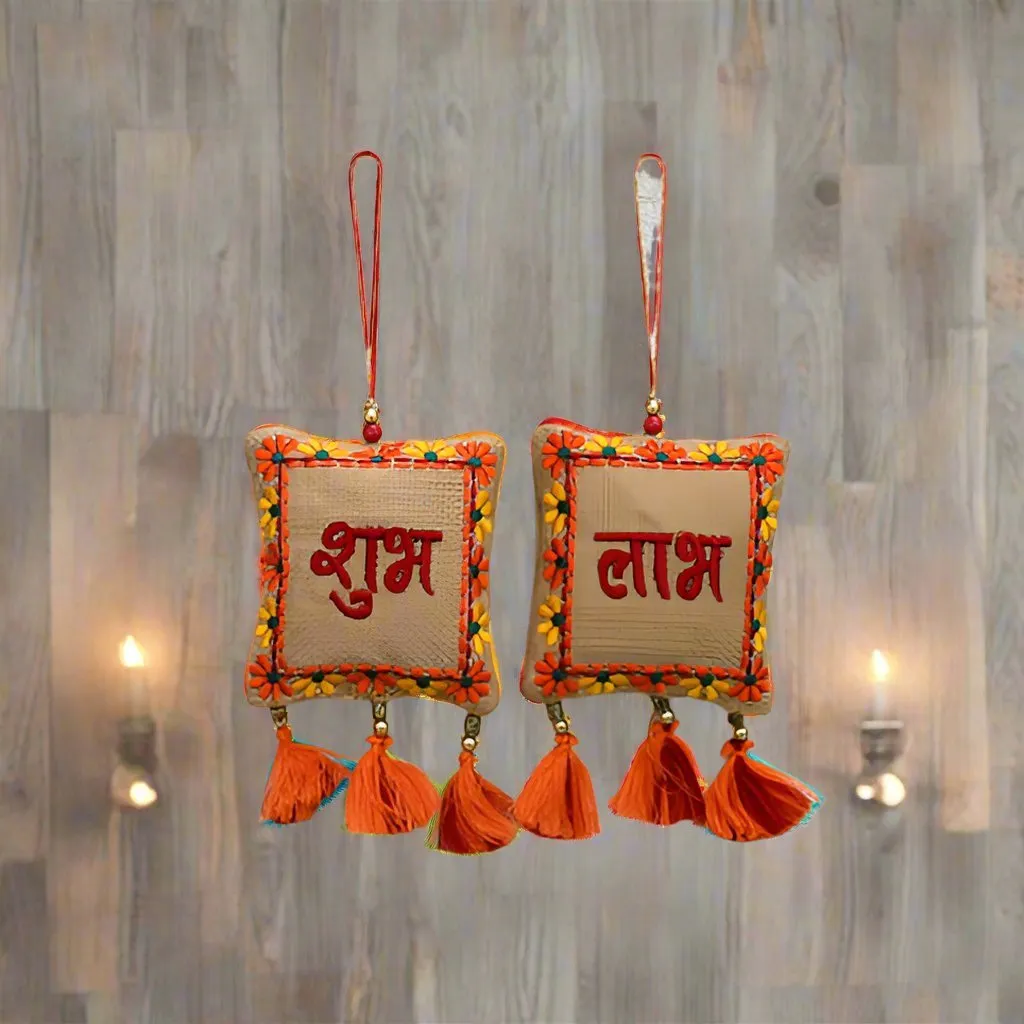 Sustainable Shubh Labh Hangings  (Jute)