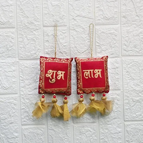 Sustainable Shubh Labh Hangings (Red)