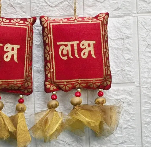 Sustainable Shubh Labh Hangings (Red)