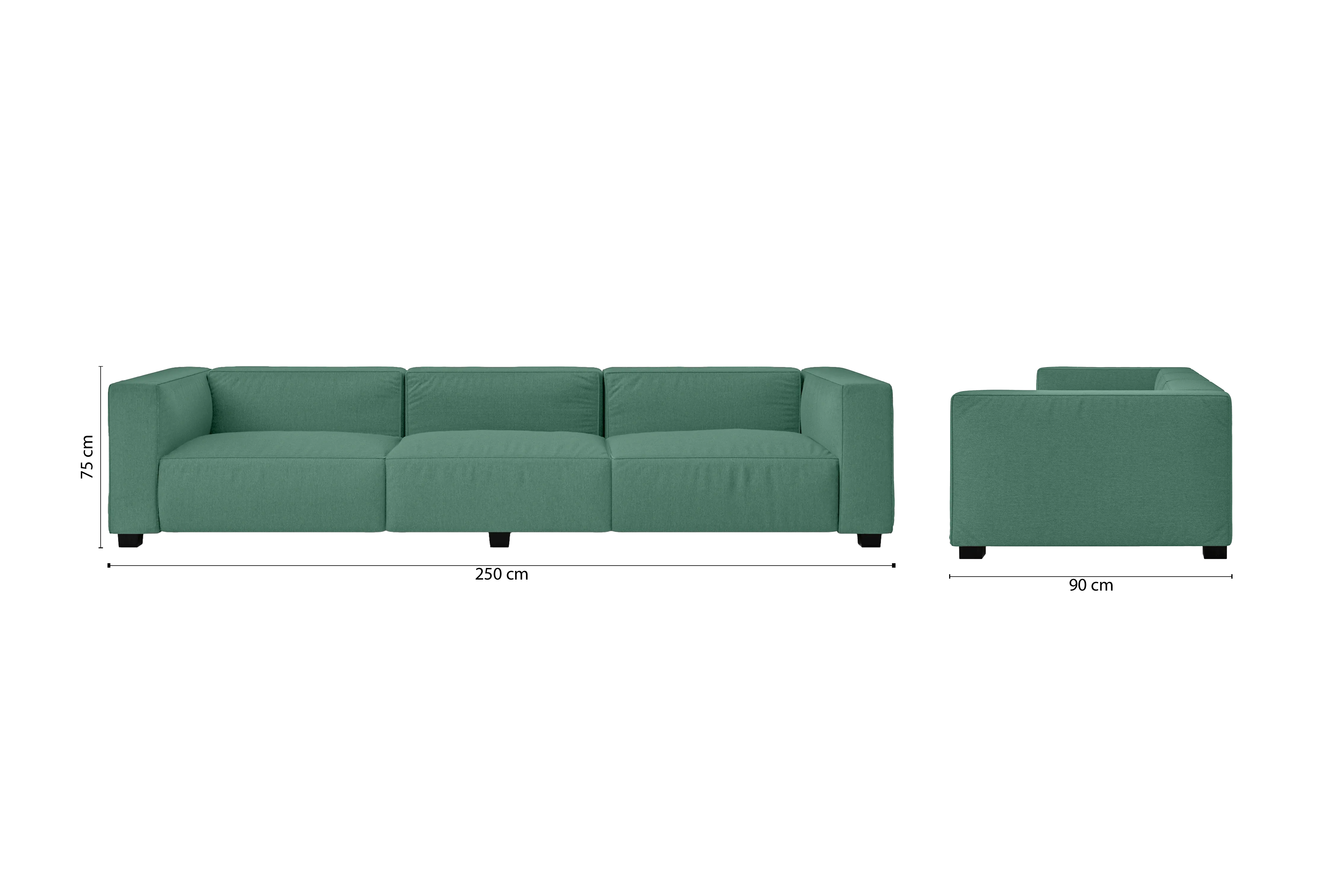 Taranto 4 Seater Sofa Mint Green Linen Fabric