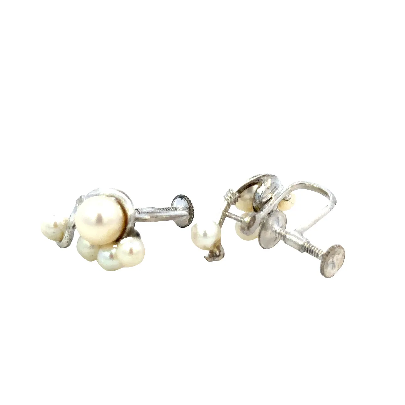 Timeless Elegance Silver Pearl Earrings presented in a Mikimoto Box