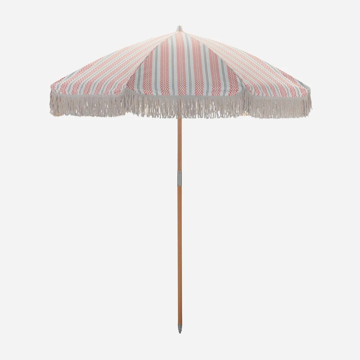 Tuscan Sun Parasol - Red and Green Patterned Stripe