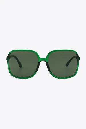 Vibrant Vision Square Frame Sunglasses in Green, Black, Yellow, and Red