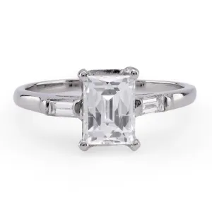 Vintage GIA 1.03 Carat Diamond Platinum Engagement Ring