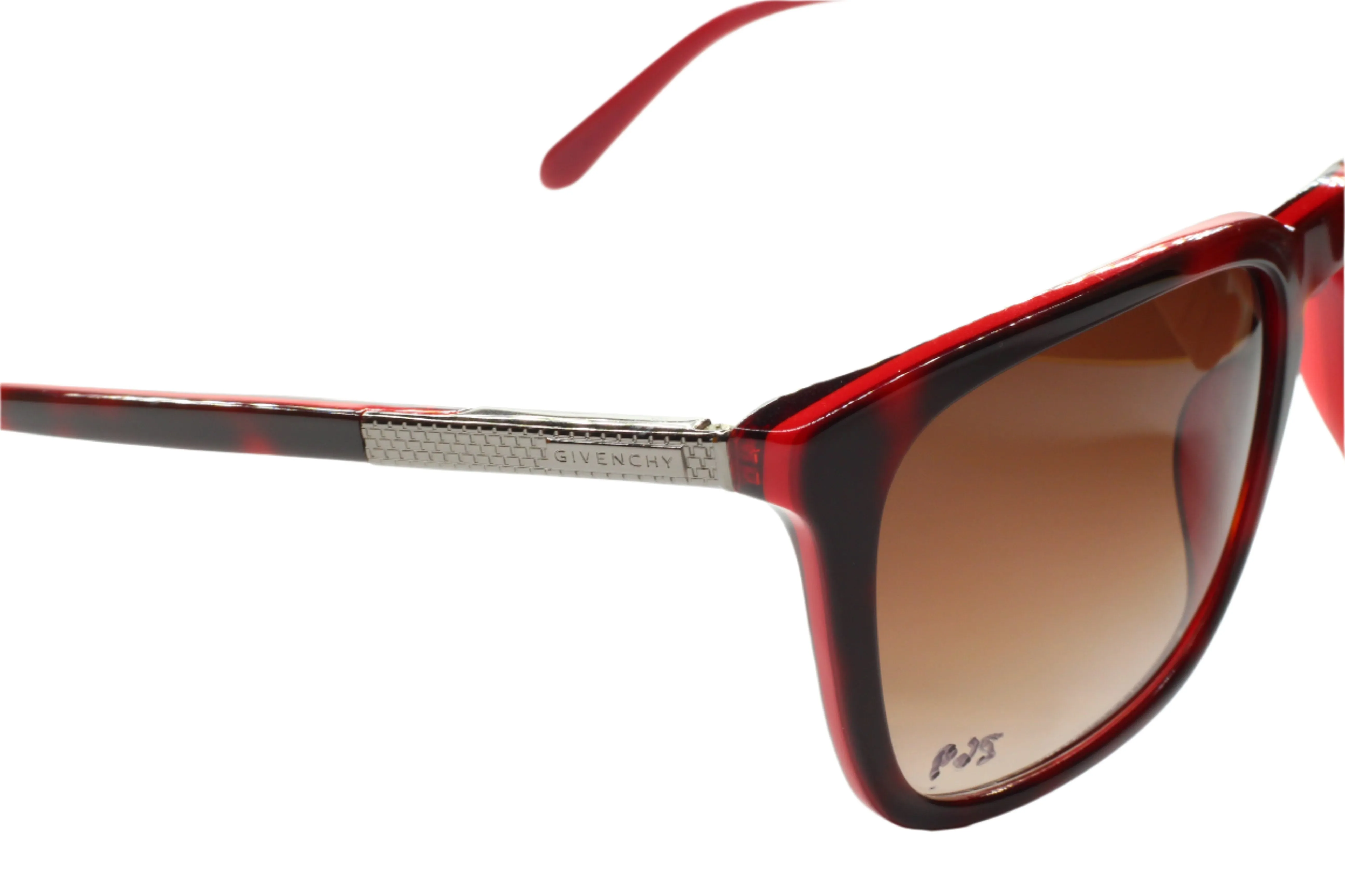 Vintage Givenchy SGV817 06XR Havana Red Luxury Italy Sunglasses