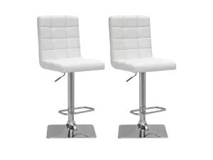 White High Back Bar Stools, Set of 2