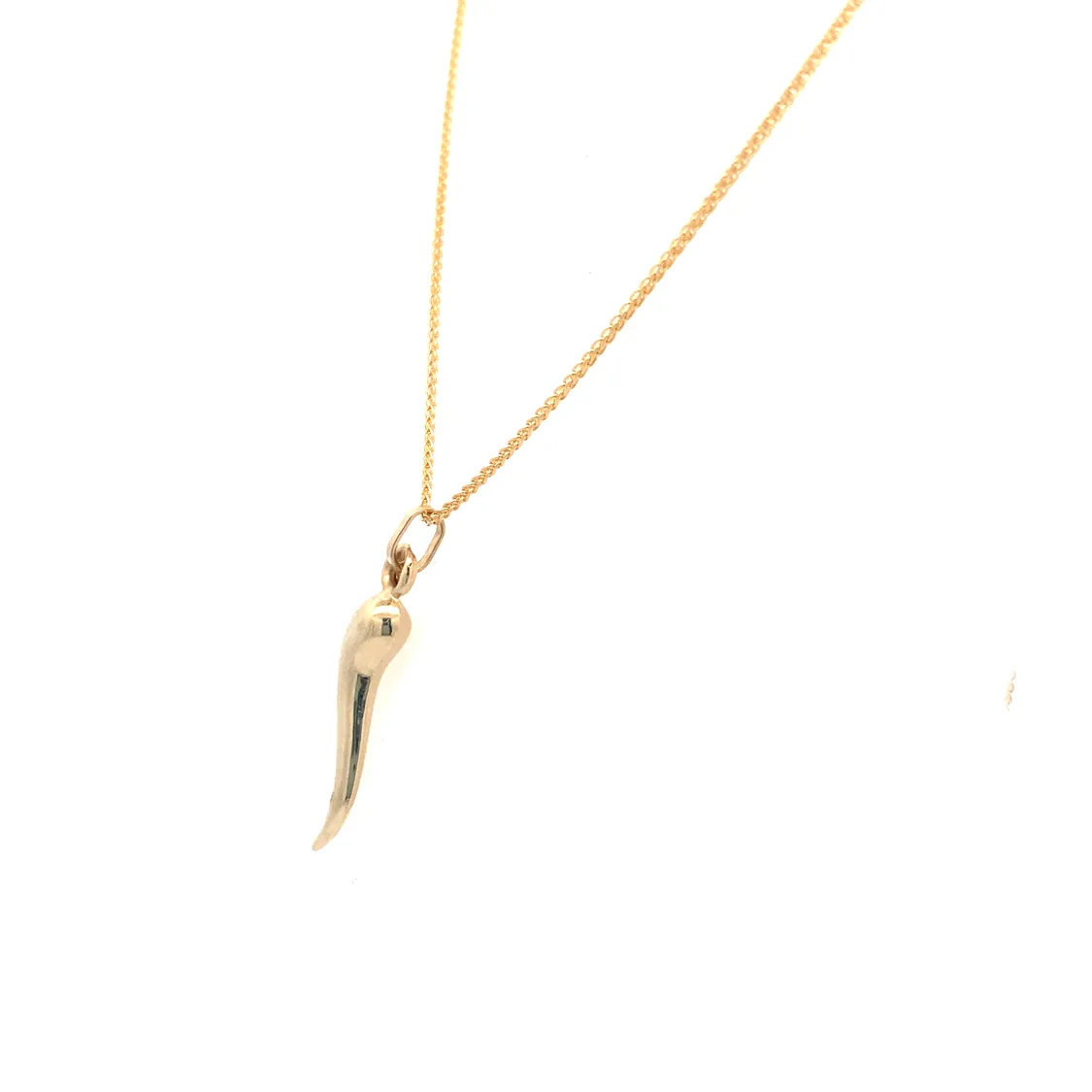 Yellow Gold Italian Horn Pendant