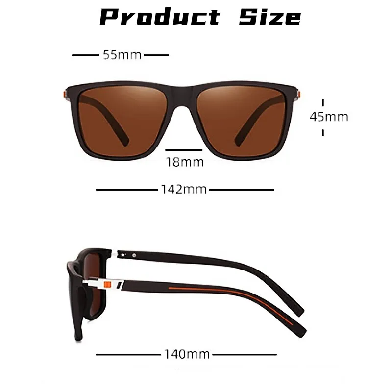 Yimaruili Men-s Full Rim Square Tr 90 Polarized Sunglasses