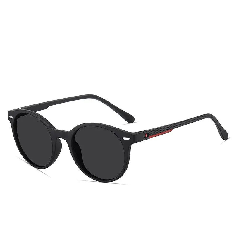 Yimaruili Unisex Full Rim Round Tr 90 Polarized Sunglasses C3008